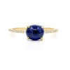 blue sapphire capuchon diamond ring