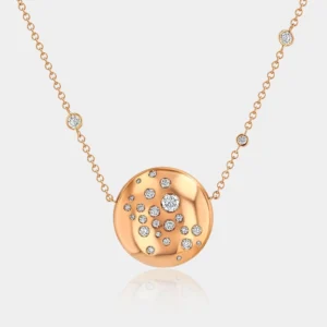 Diamond Stars Necklace with DBY Chain in 18K Pink Gold