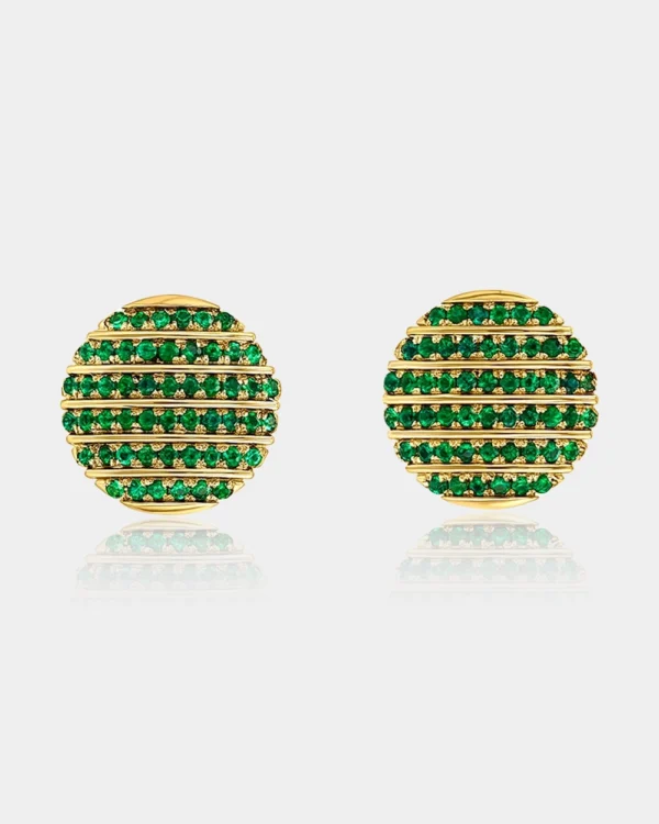 Emerald Stud Earrings Front