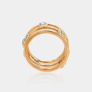Happy Planets Diamond Band in 18K Pink Gold.