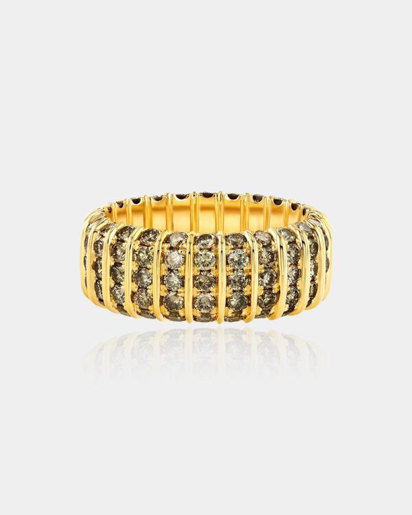 cigar band with champaign diamonds front view