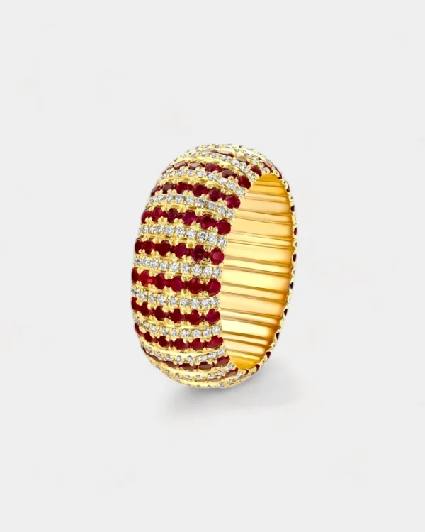 Sedimentary ruby & diamond band